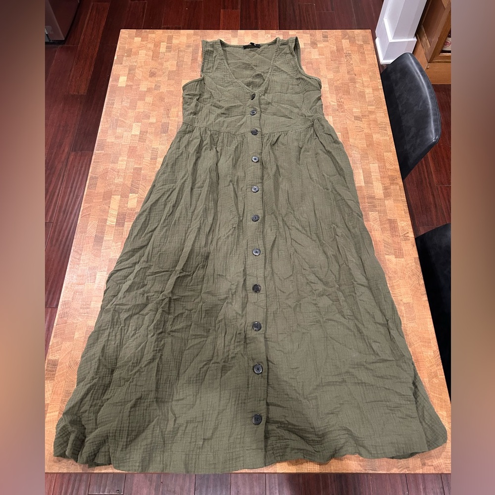 Madewell Sleeveless Midi Dress Green Size Extra Extra Small